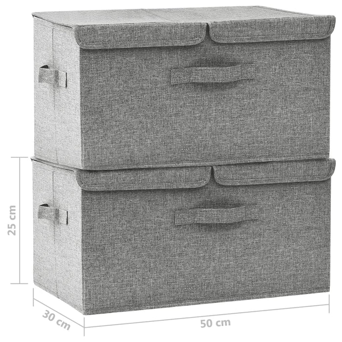 Cutii de depozitare 2 buc. gri 50x30x25 cm material textil WALTI