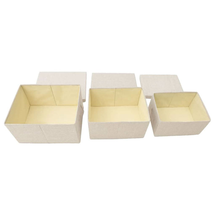 Set cutii depozitare stivuibile, 3 buc., crem, țesătură - WALTI WALTI