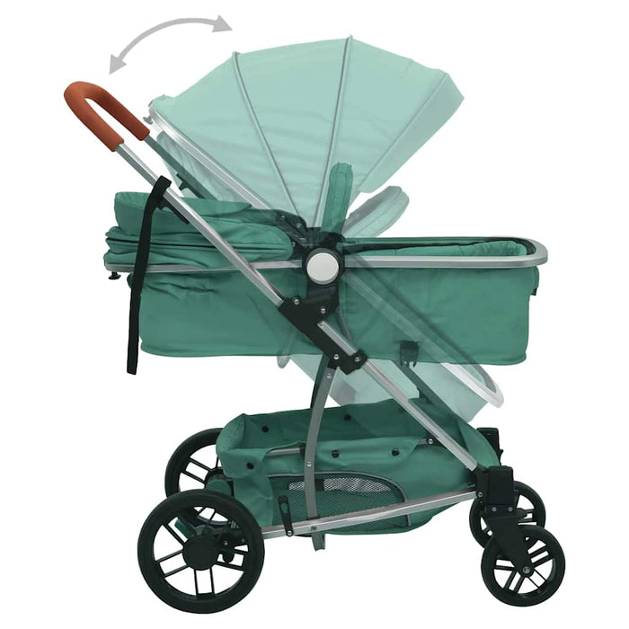 Cărucior pentru copii 2-în-1, verde, aluminiu WALTI