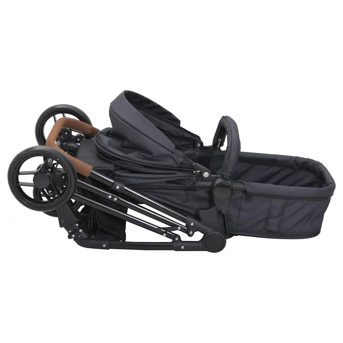 Cărucior pentru copii 2-în-1, antracit şi negru, oțel - WALTI WALTI