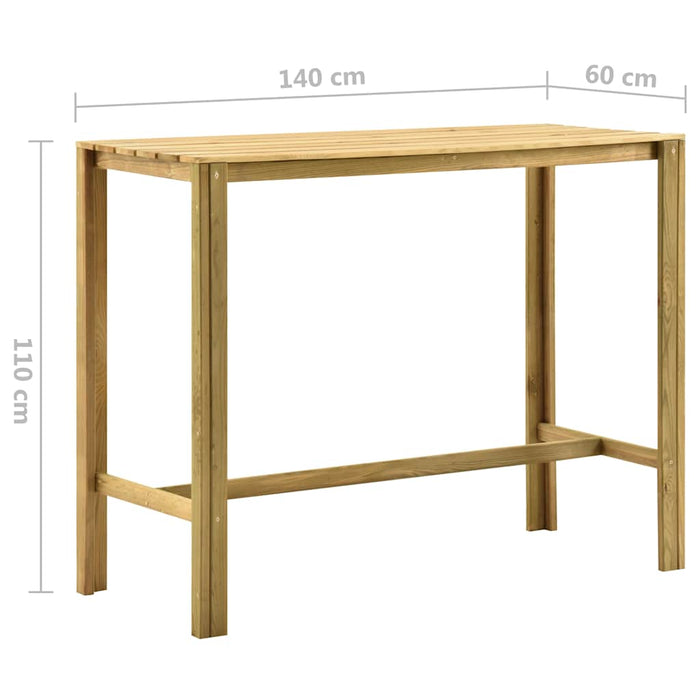 Set mobilier bar de grădină, 5 piese, lemn de pin verde tratat WALTI