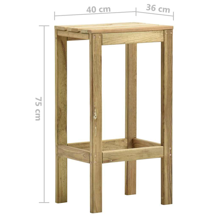 Set mobilier bar de grădină, 5 piese, lemn de pin verde tratat WALTI