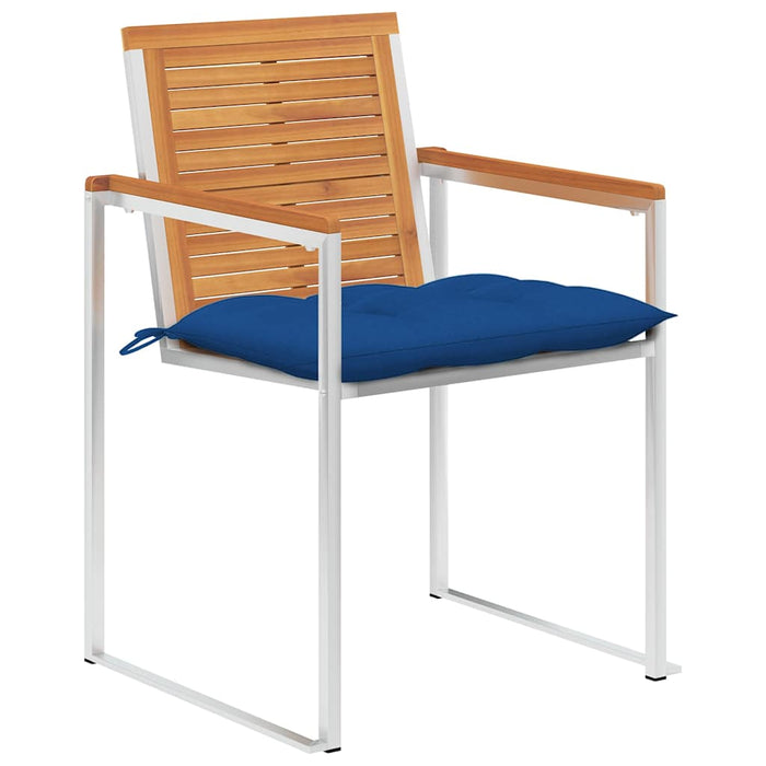 Scaune de grădină cu perne, 8 buc., lemn masiv de acacia WALTI