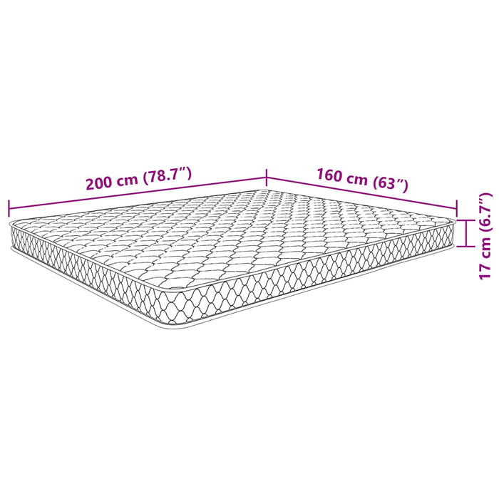 Saltea vidaXL Saltea Moale Alb Alb 200 x 160 x 17 cm Spumă PU WALTI