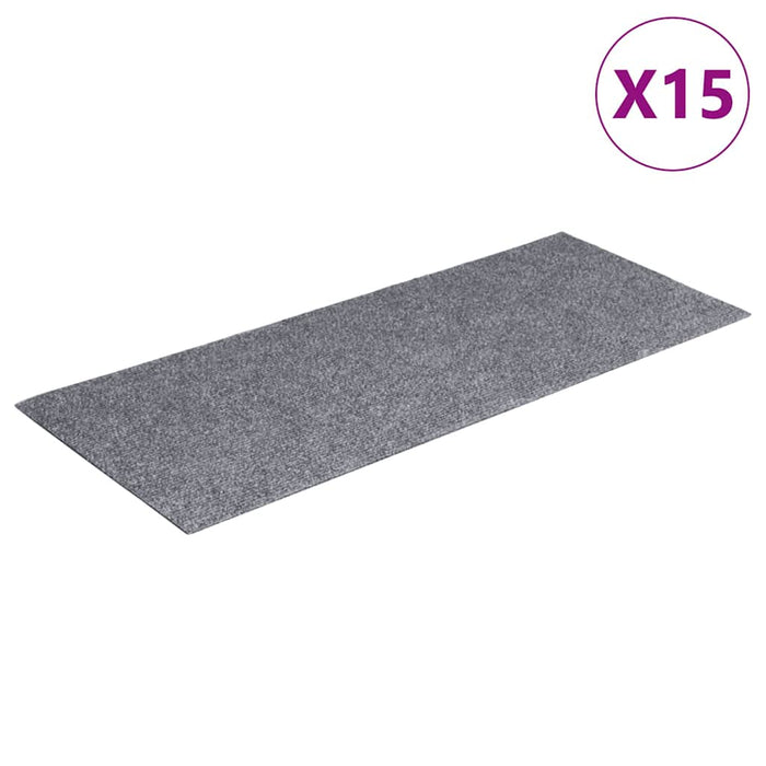 Covorașe autoadezive pentru scări, 15 buc., 60x25 cm, gri deschis, dreptunghiulare WALTI