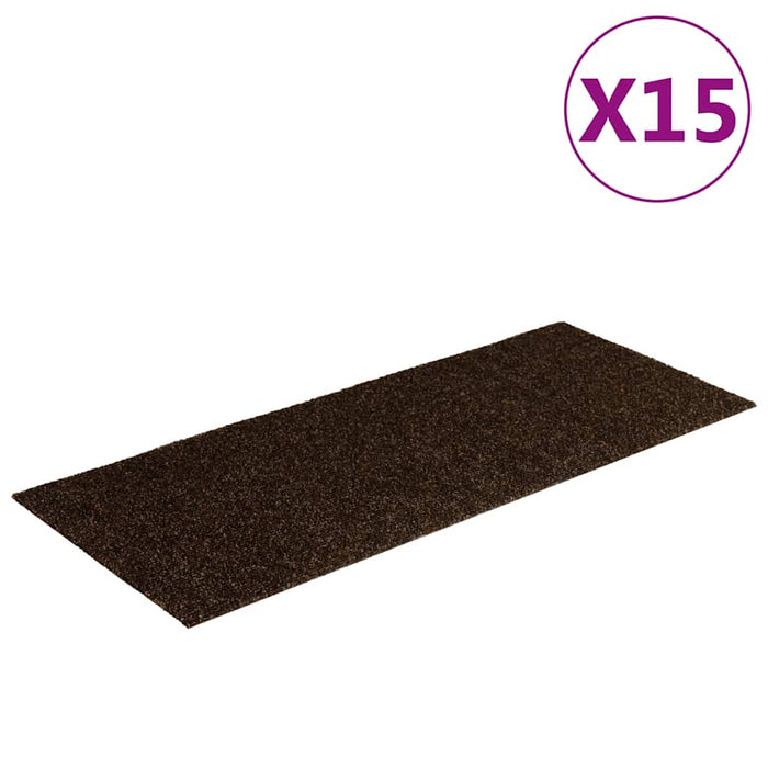 Covorașe scări autoadezive, 15 buc., 60x25 cm, maro, dreptunghiulare WALTI