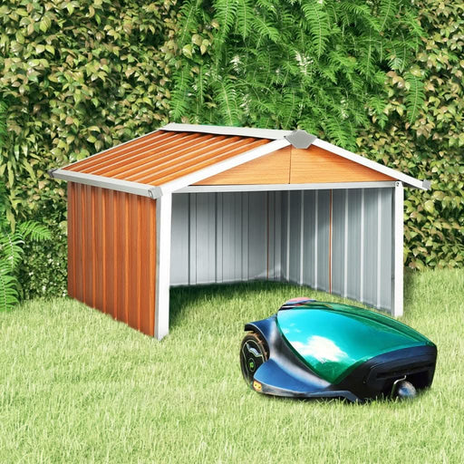 Șopron grădină pt. robot de gazon, maro 92x97x63 cm oțel zincat - WALTI WALTI