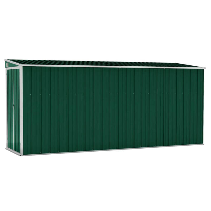 Șopron grădină/montaj perete verde, 118x382x178 cm, oțel zincat - WALTI WALTI
