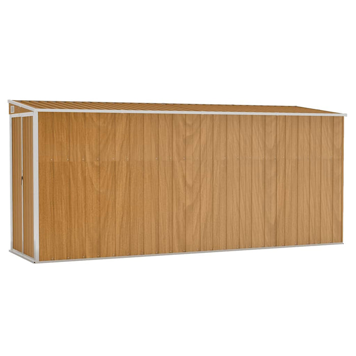 Șopron de grădină montat pe perete, maro, 118x382x178 cm, oțel galvanizat WALTI