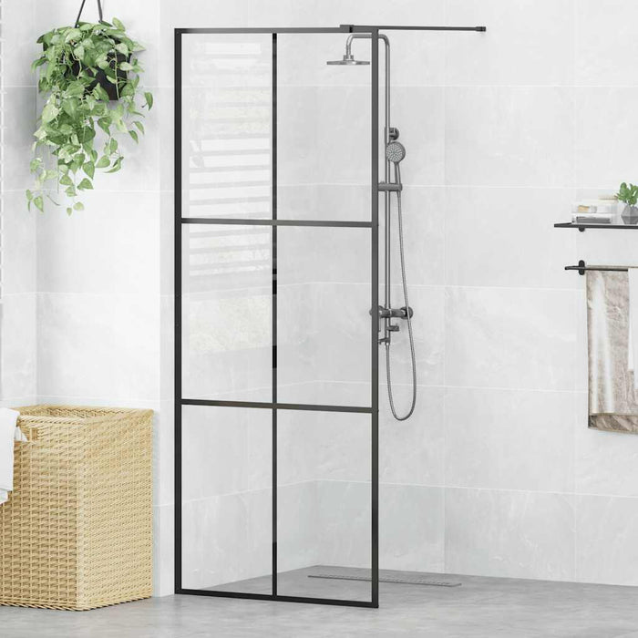 Paravan de duș walk-in negru 80x195 cm sticlă ESG transparentă - WALTI WALTI
