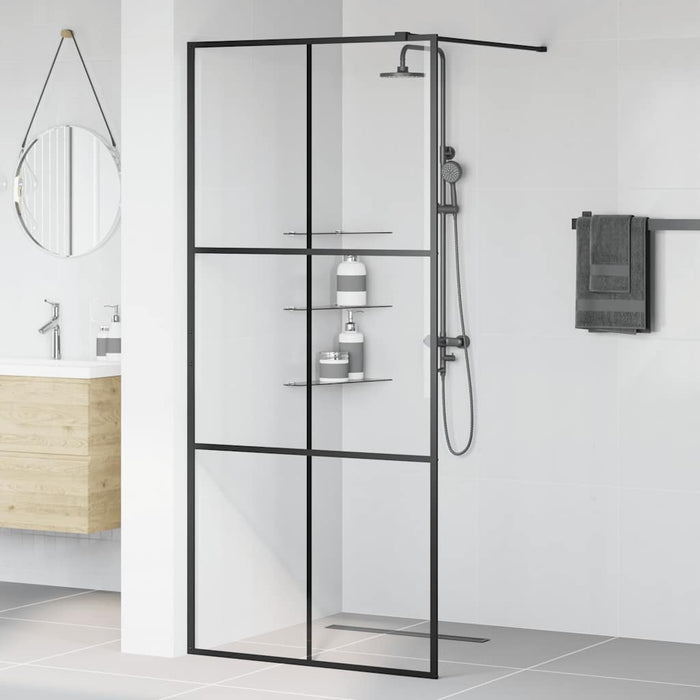 Paravan de duș walk-in negru 90x195 cm sticlă ESG transparentă - WALTI WALTI
