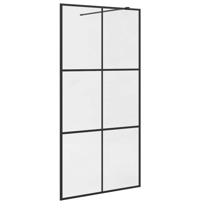 Paravan duș walk-in, negru, 100x195 cm, sticlă ESG transparentă - WALTI WALTI