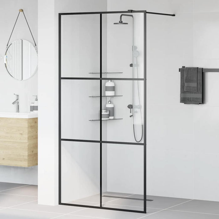 Paravan duș walk-in, negru, 100x195 cm, sticlă ESG transparentă - WALTI WALTI
