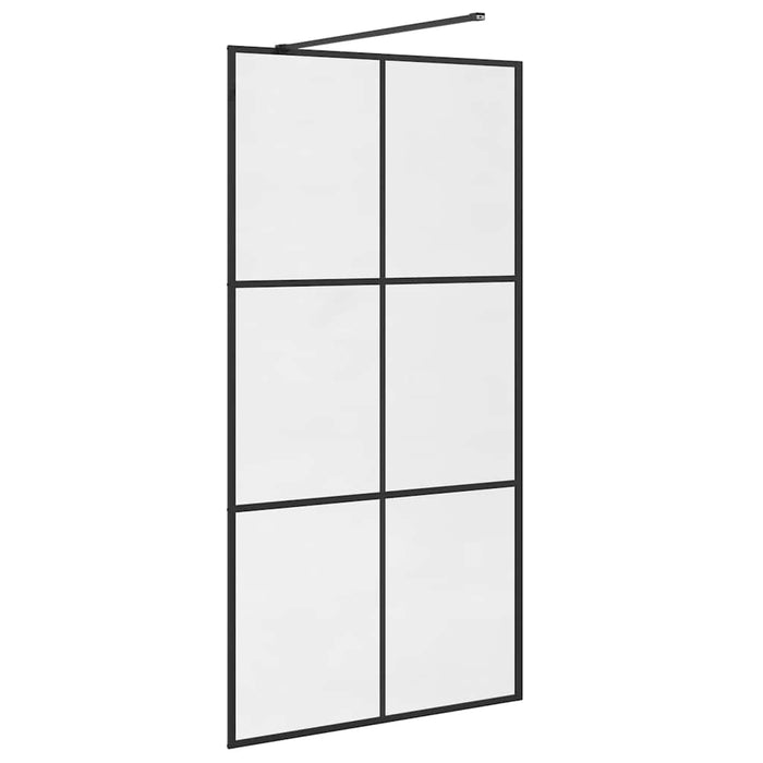 Paravan duș walk-in, negru, 100x195 cm, sticlă ESG transparentă - WALTI WALTI