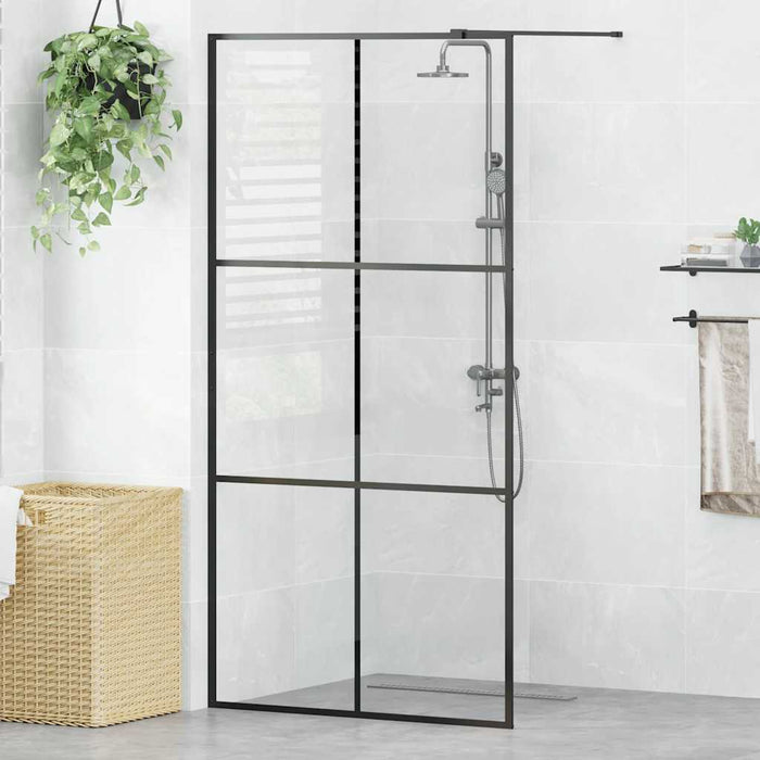 Paravan duș walk-in, negru, 100x195 cm, sticlă ESG transparentă - WALTI WALTI
