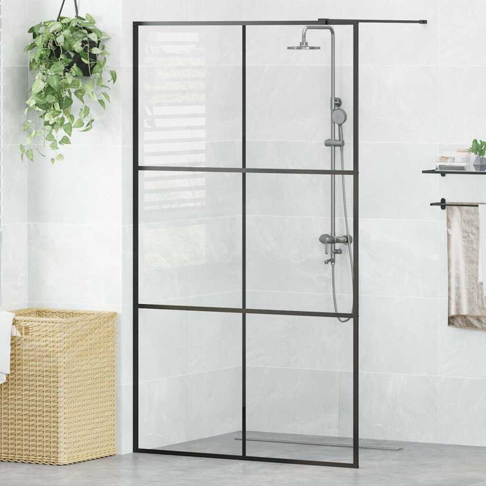 Paravan de duș walk-in negru 115x195 cm sticlă ESG transparentă - WALTI WALTI