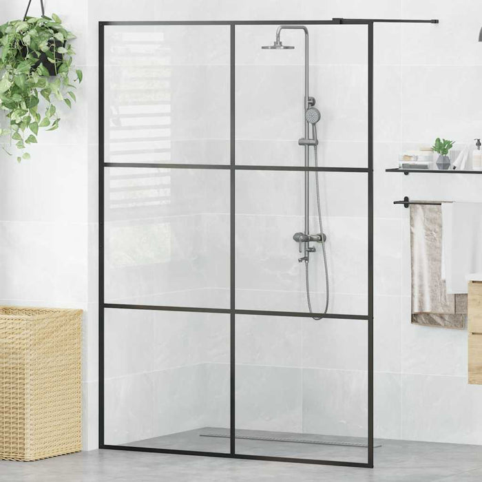 Paravan de duș walk-in negru 140x195 cm sticlă ESG transparentă - WALTI WALTI