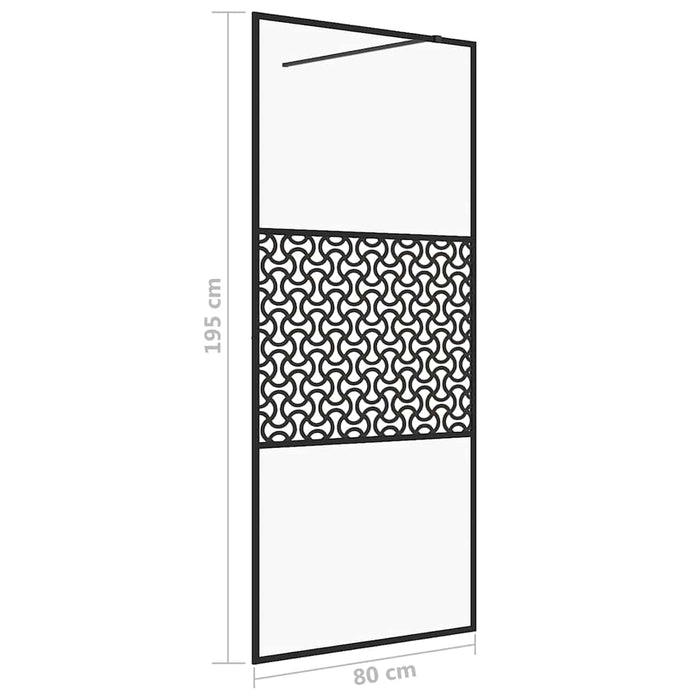 Paravan de duș walk-in negru 80x195 cm sticlă ESG transparentă - WALTI WALTI