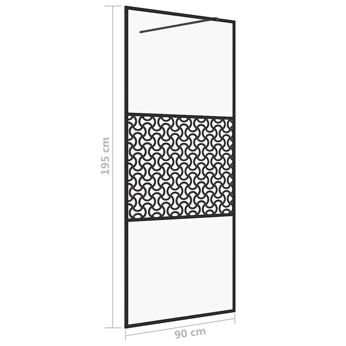 Paravan de duș walk-in negru 90x195 cm sticlă ESG transparentă - WALTI WALTI