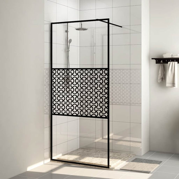 Paravan de duș walk-in negru 90x195 cm sticlă ESG transparentă - WALTI WALTI