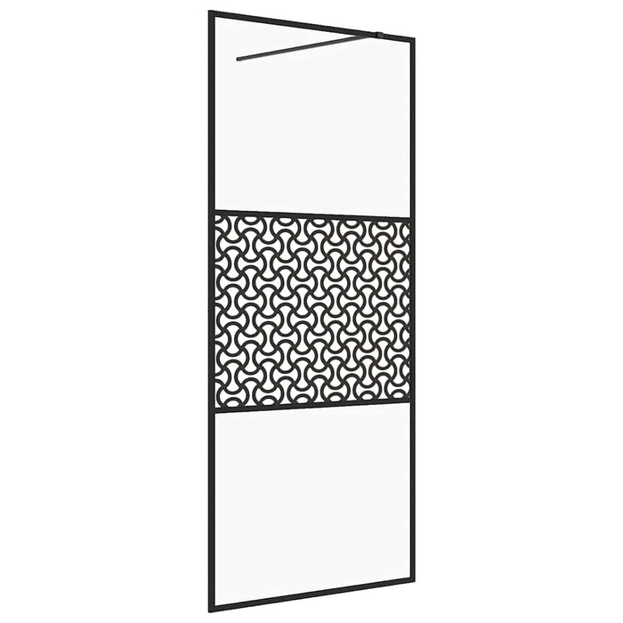 Paravan duș walk-in, negru, 100x195 cm, sticlă ESG transparentă - WALTI WALTI