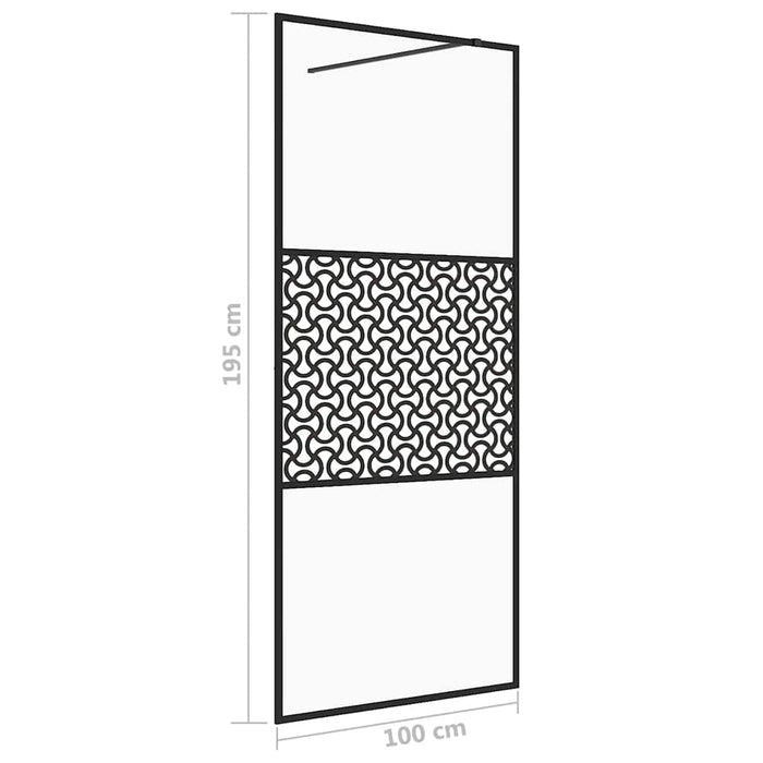 Paravan duș walk-in, negru, 100x195 cm, sticlă ESG transparentă - WALTI WALTI