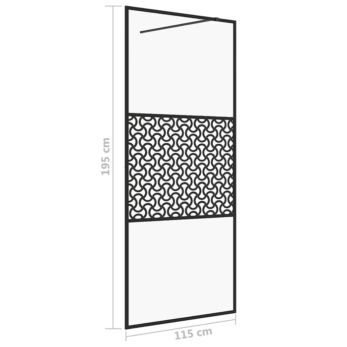 Paravan de duș walk-in negru 115x195 cm sticlă ESG transparentă WALTI