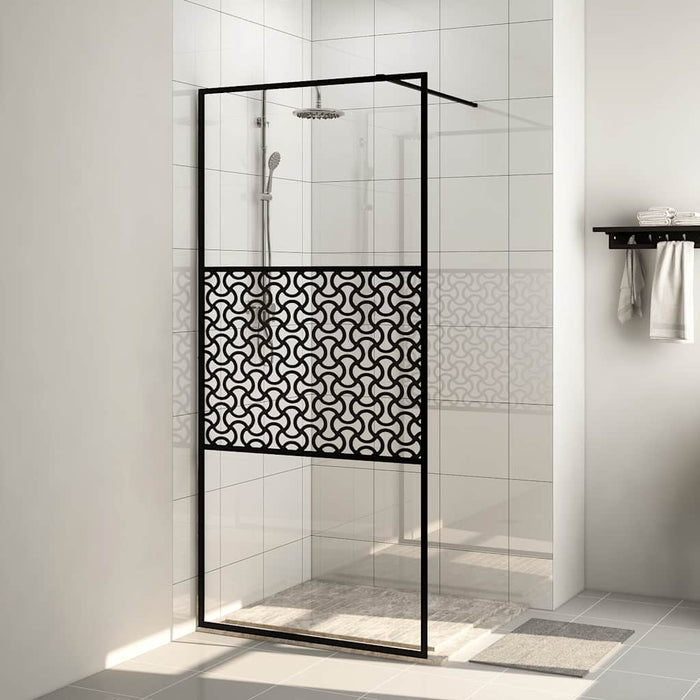 Paravan de duș walk-in negru 115x195 cm sticlă ESG transparentă WALTI