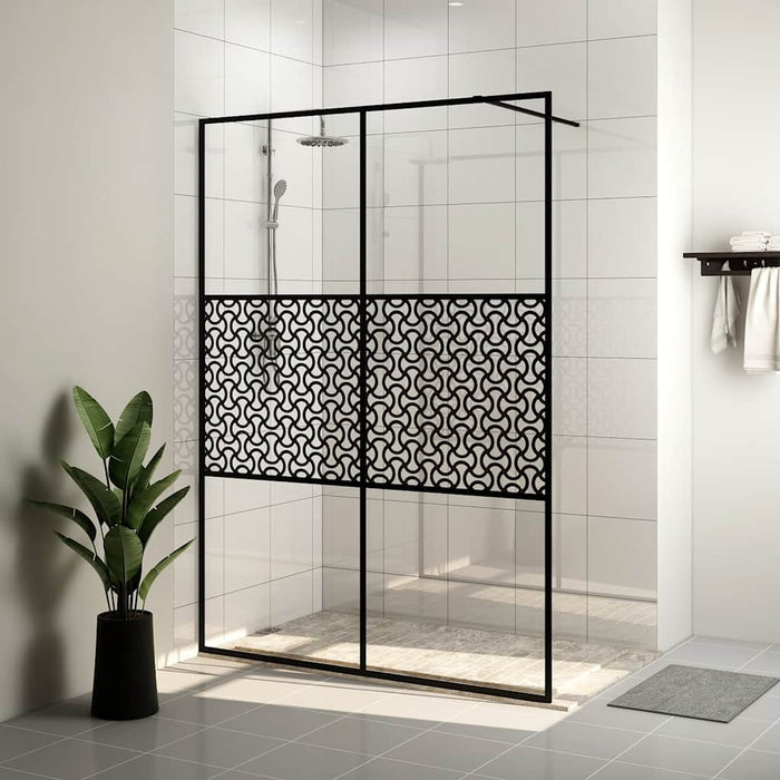 Paravan de duș walk-in negru 140x195 cm sticlă ESG transparentă - WALTI WALTI