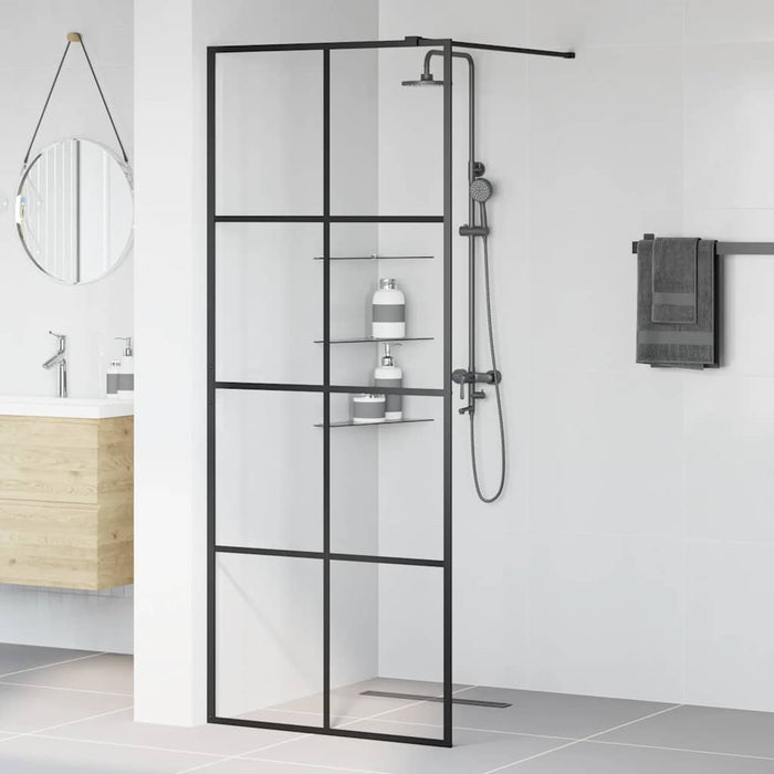 Paravan de duș walk-in negru 80x195 cm sticlă ESG transparentă - WALTI WALTI