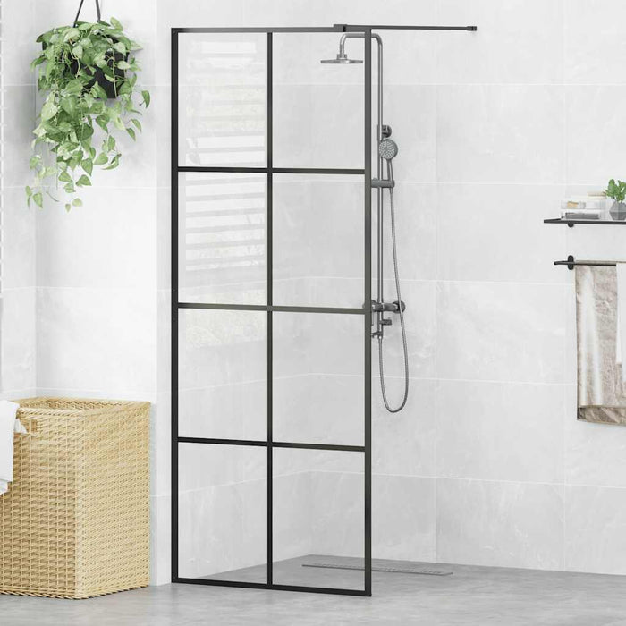 Paravan de duș walk-in negru 80x195 cm sticlă ESG transparentă - WALTI WALTI