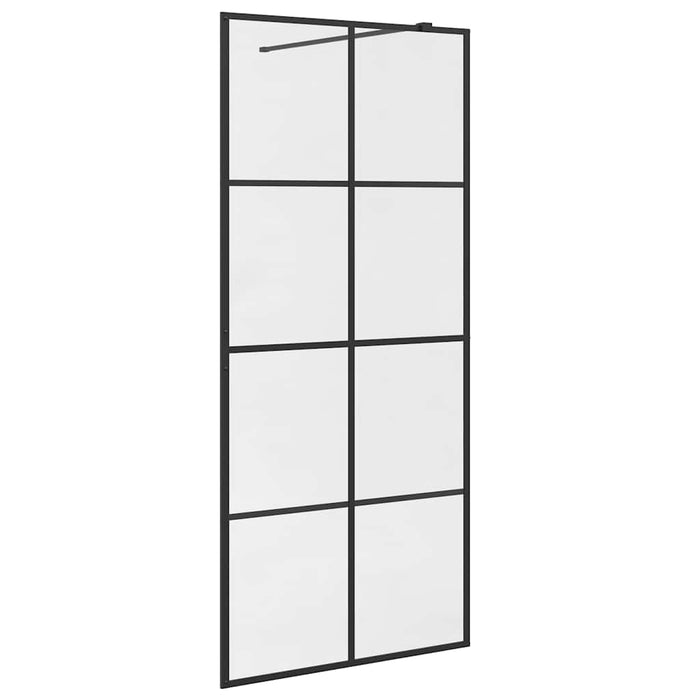 Paravan de duș walk-in negru 90x195 cm sticlă ESG transparentă - WALTI WALTI