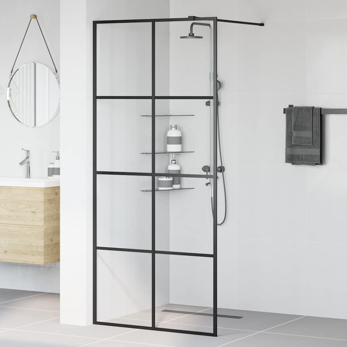 Paravan de duș walk-in negru 90x195 cm sticlă ESG transparentă - WALTI WALTI