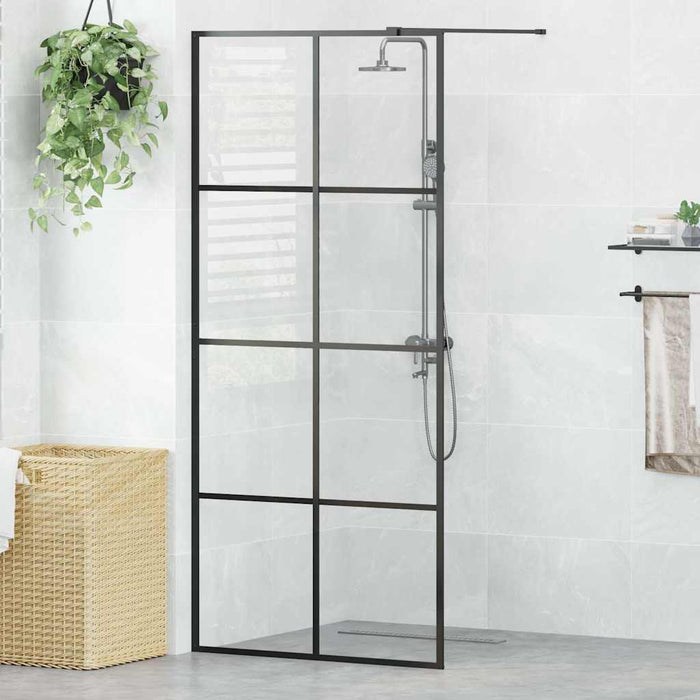 Paravan de duș walk-in negru 90x195 cm sticlă ESG transparentă - WALTI WALTI