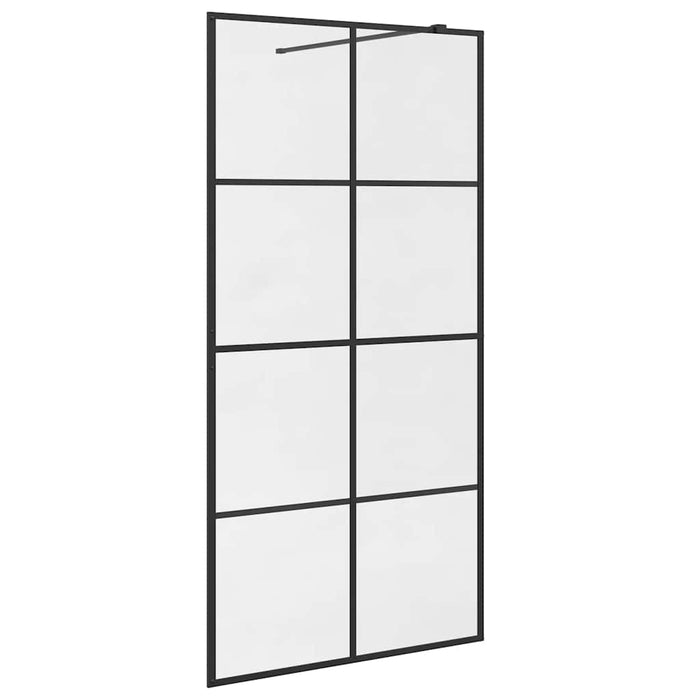 Paravan duș walk-in, negru, 100x195 cm, sticlă ESG transparentă - WALTI WALTI