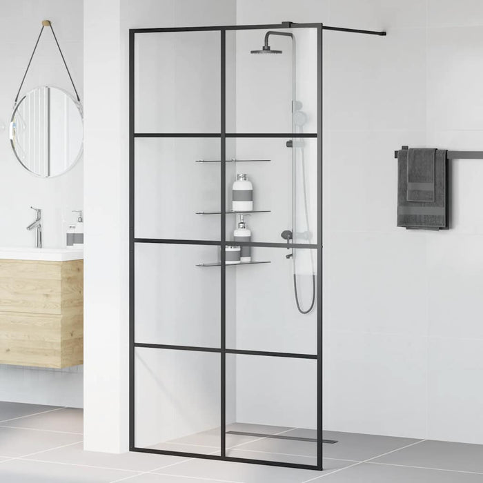Paravan duș walk-in, negru, 100x195 cm, sticlă ESG transparentă - WALTI WALTI