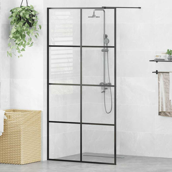 Paravan duș walk-in, negru, 100x195 cm, sticlă ESG transparentă - WALTI WALTI
