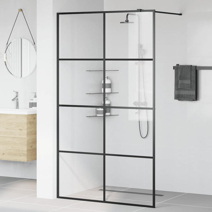 Paravan de duș walk-in negru 115x195 cm sticlă ESG transparentă - WALTI WALTI