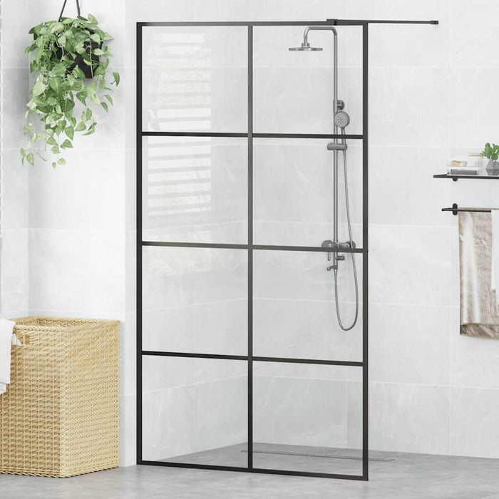 Paravan de duș walk-in negru 115x195 cm sticlă ESG transparentă - WALTI WALTI