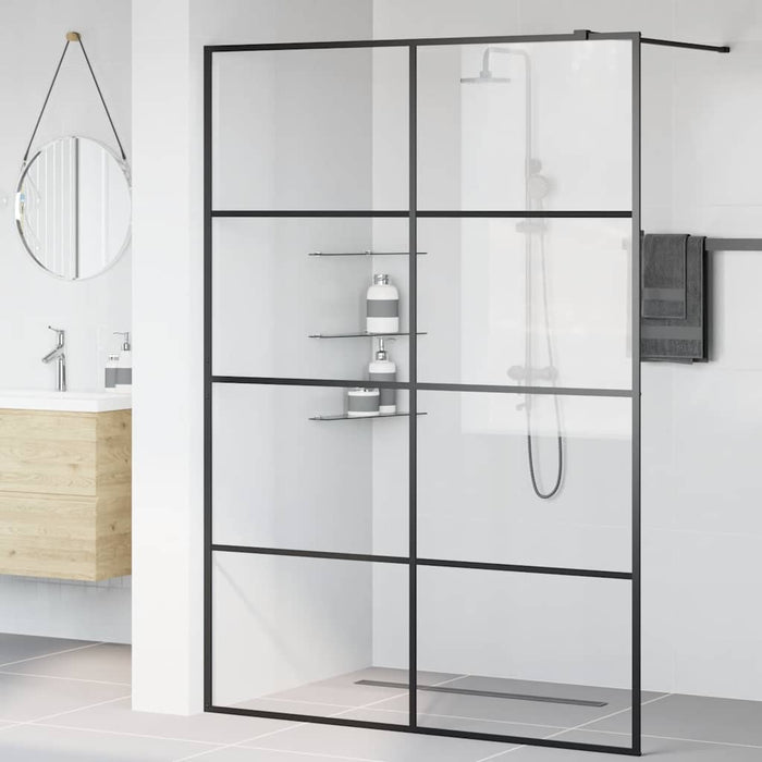Paravan de duș walk-in negru 140x95 cm sticlă ESG transparentă - WALTI WALTI