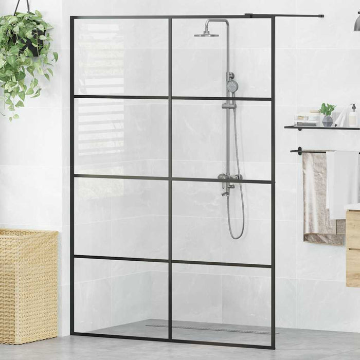 Paravan de duș walk-in negru 140x95 cm sticlă ESG transparentă - WALTI WALTI