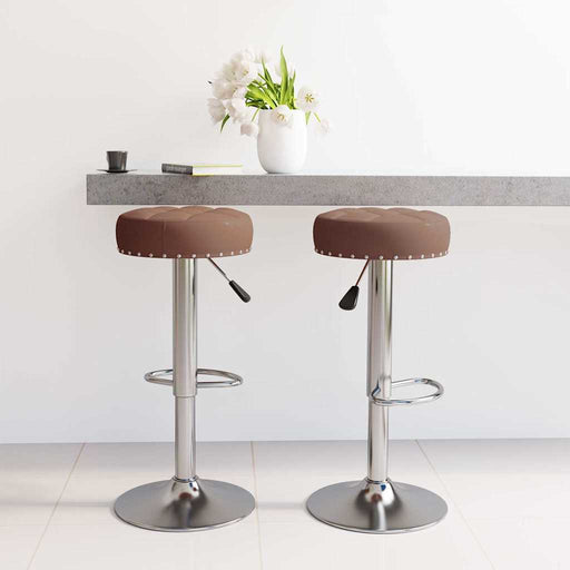 Scaune de bar, 2 buc., maro, material textil - WALTI WALTI
