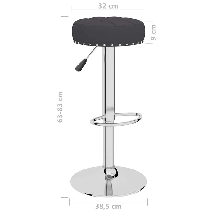 Scaune de bar, 2 buc., negru, material textil WALTI