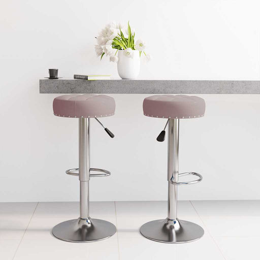 Scaune de bar, 2 buc., gri taupe, material textil - WALTI WALTI