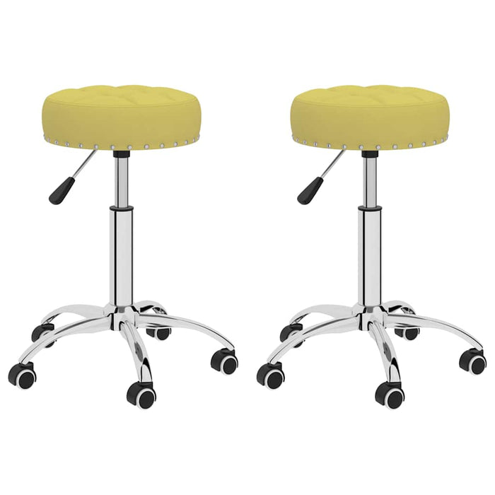 Scaune de bucătărie pivotante, 2 buc., verde, material textil WALTI