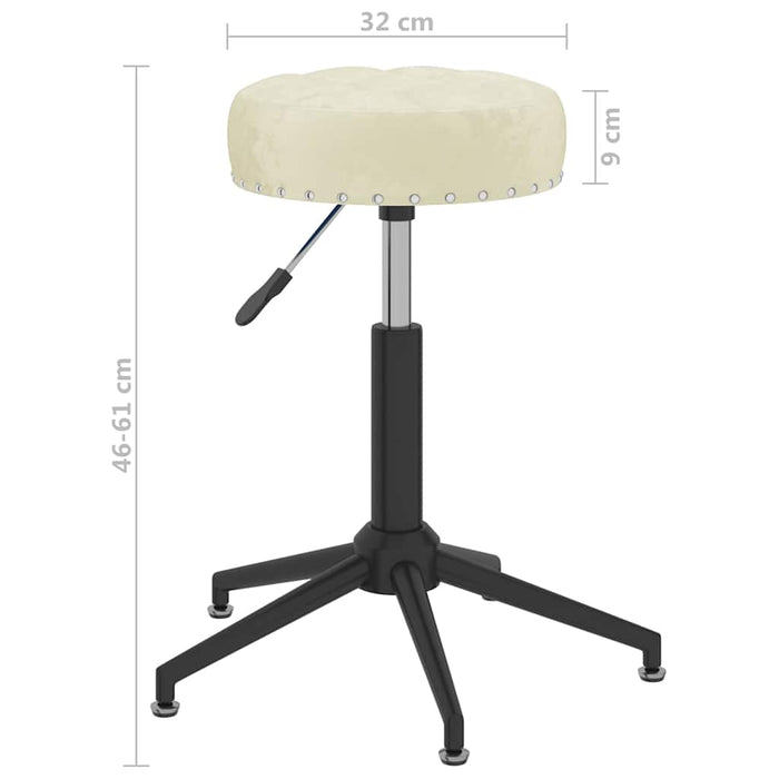 Scaune de bucătărie pivotante, 2 buc., crem, catifea WALTI