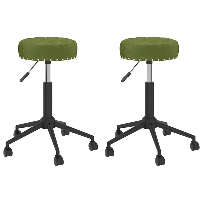 Scaune de bucătărie pivotante, 2 buc., verde deschis, catifea WALTI