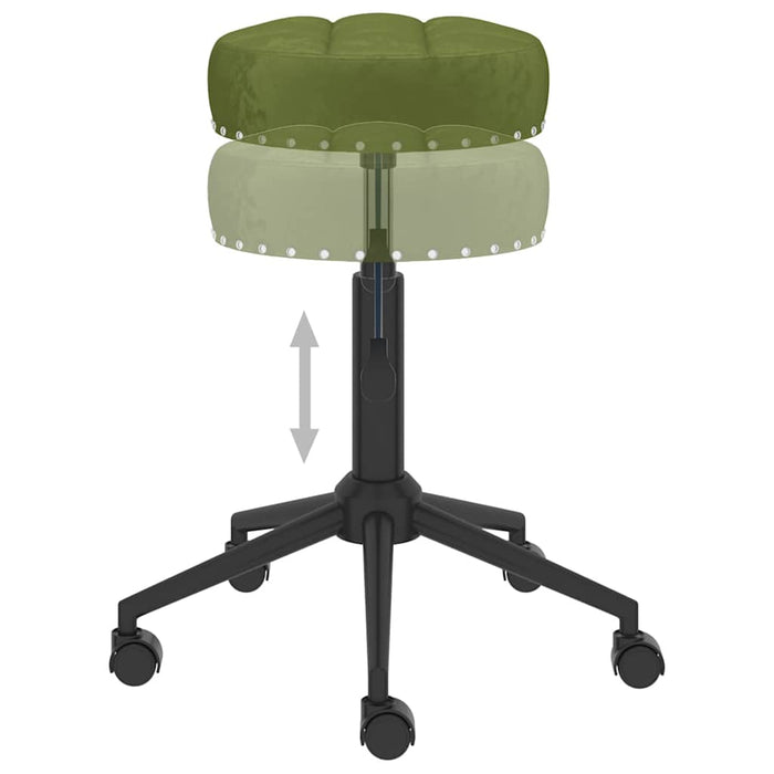 Scaune de bucătărie pivotante, 2 buc., verde deschis, catifea WALTI
