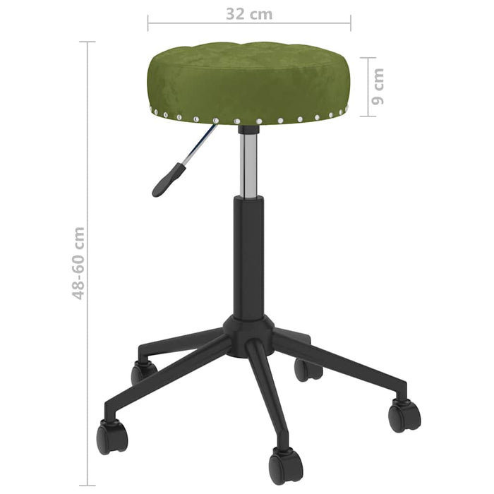 Scaune de bucătărie pivotante, 2 buc., verde deschis, catifea WALTI