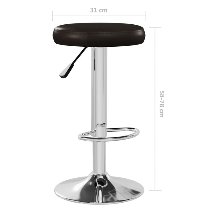 Scaune de bar, 2 buc., maro, piele ecologică WALTI